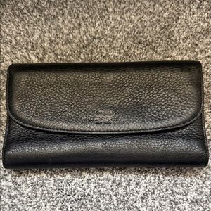 Coach Pebbled Black Leather Clutch